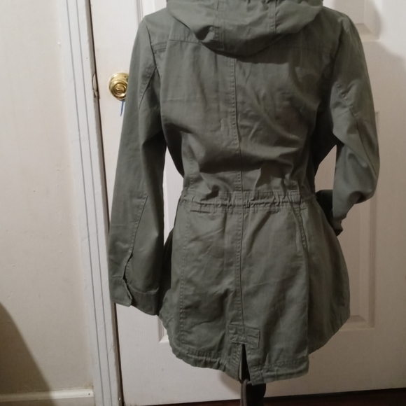 STYLE & CO. COTTON HOODED UTILITY JACKET SAGE size - Picture 2 of 8
